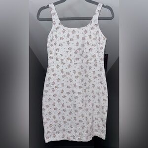 NWT No Boundaries Small (3-5) Floral 100% Polyester White Dress